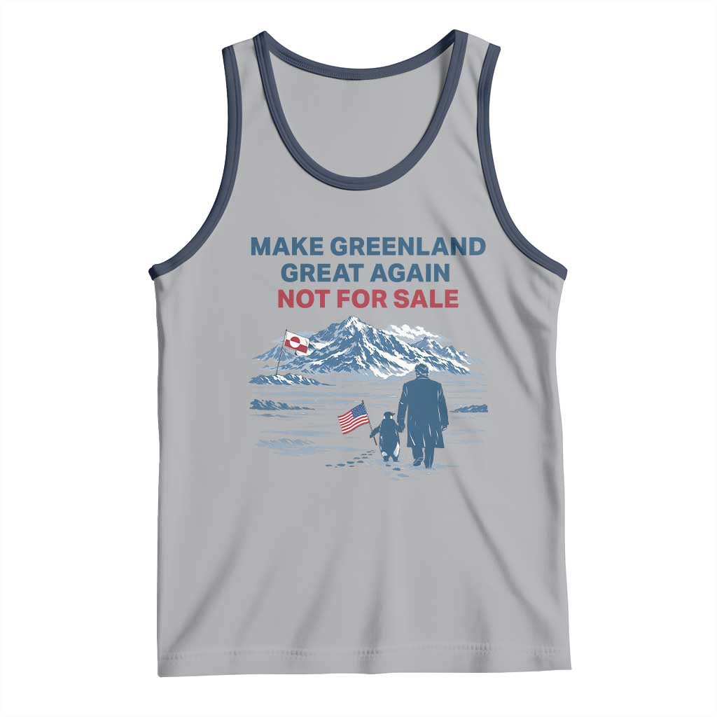 Greenland Is Not for Sale Tank Top Funny Nihilist Penguin Greenland Political Meme FDT TS14 Athletic Heather Navy Print Your Wear