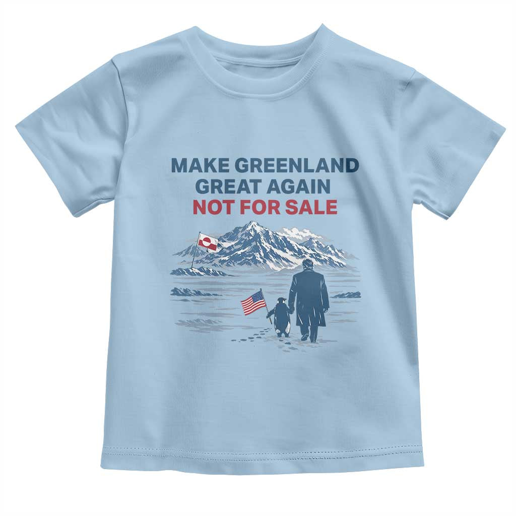 Greenland Is Not for Sale Toddler T Shirt Funny Nihilist Penguin Greenland Political Meme FDT TS14 Light Blue Print Your Wear