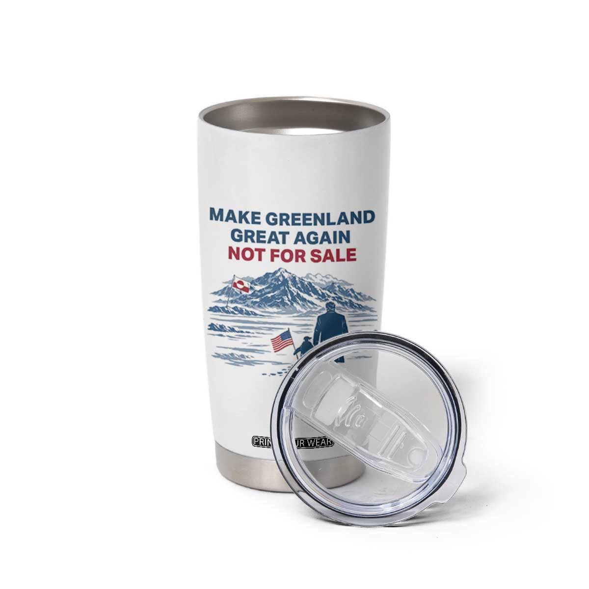 Greenland Is Not for Sale Tumbler Cup Funny Nihilist Penguin Greenland Political Meme FDT TS14 Print Your Wear