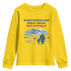 Greenland Is Not for Sale Youth Sweatshirt Funny Nihilist Penguin Greenland Political Meme FDT TS14 Daisy Print Your Wear