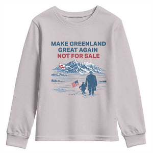 Greenland Is Not for Sale Youth Sweatshirt Funny Nihilist Penguin Greenland Political Meme FDT TS14 Ice Gray Print Your Wear