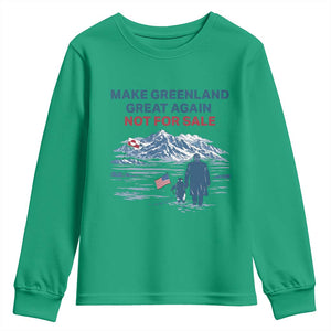 Greenland Is Not for Sale Youth Sweatshirt Funny Nihilist Penguin Greenland Political Meme FDT TS14 Irish Green Print Your Wear