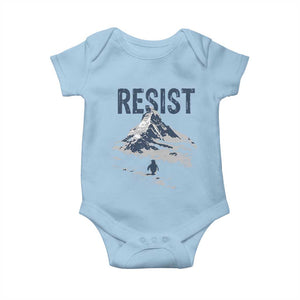 Funny Penguin Protest Baby Onesie Resist Penguin Mountain Hiking Meme TS14 Light Blue Print Your Wear