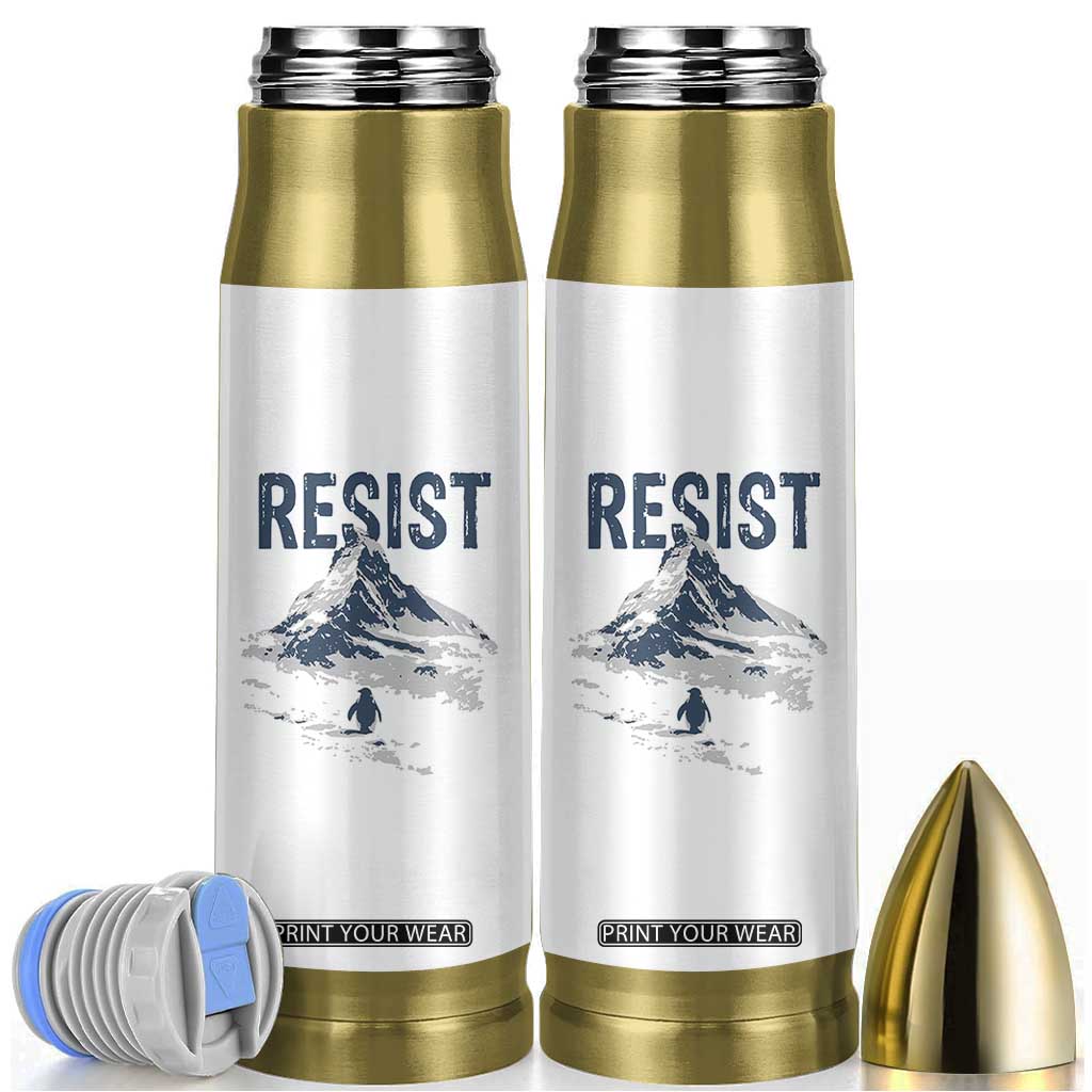 Funny Penguin Protest Bullet Tumbler Resist Penguin Mountain Hiking Meme TS14 White Print Your Wear