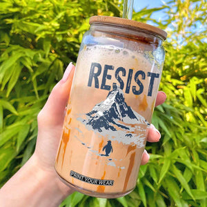 Funny Penguin Protest Glass Can Resist Penguin Mountain Hiking Meme TS14 White Print Your Wear
