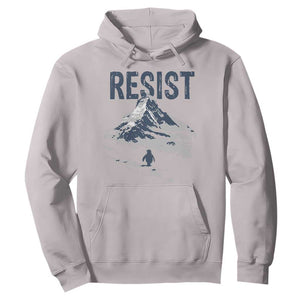 Funny Penguin Protest Hoodie Resist Penguin Mountain Hiking Meme TS14 Ice Gray Print Your Wear