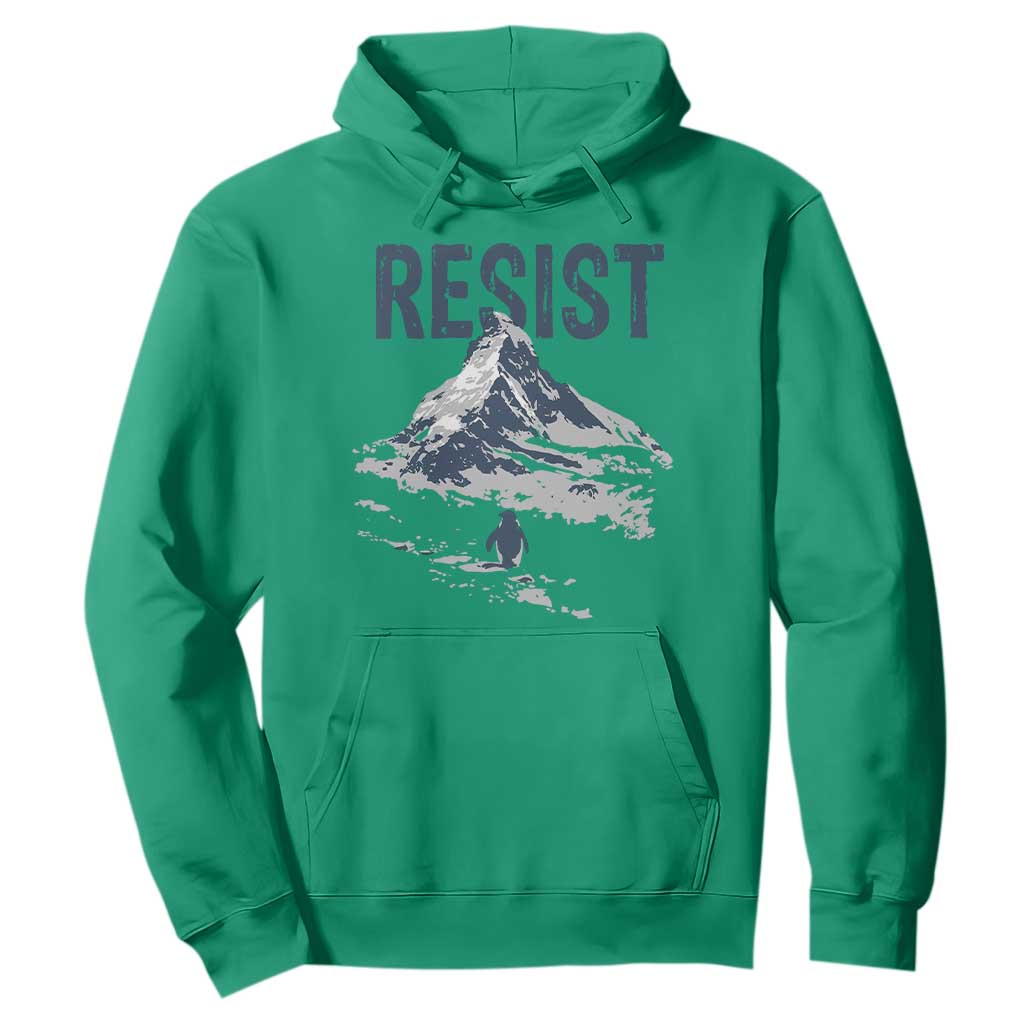 Funny Penguin Protest Hoodie Resist Penguin Mountain Hiking Meme TS14 Irish Green Print Your Wear