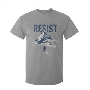 Funny Penguin Protest T Shirt For Kid Resist Penguin Mountain Hiking Meme TS14 Sport Gray Print Your Wear