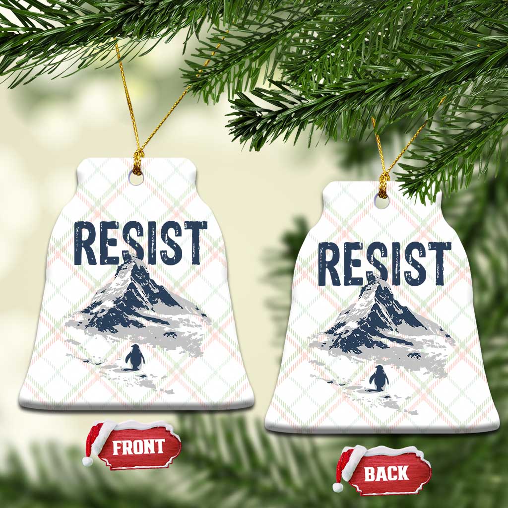 Funny Penguin Protest Ceramic Ornament Resist Penguin Mountain Hiking Meme TS14 Print Your Wear