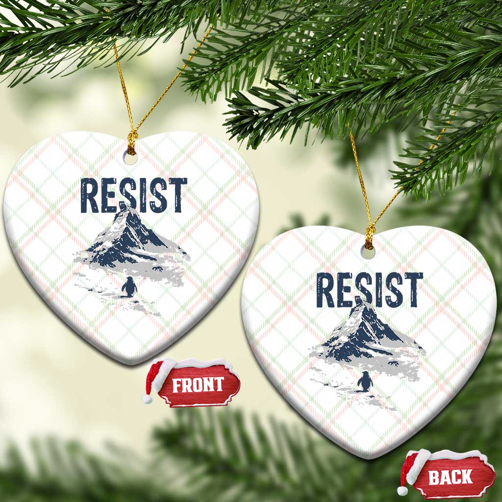 Funny Penguin Protest Ceramic Ornament Resist Penguin Mountain Hiking Meme TS14 Print Your Wear