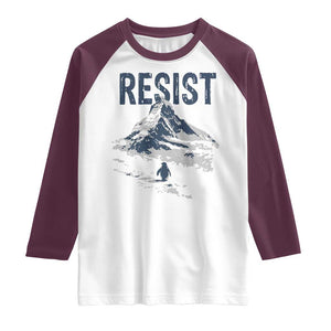 Funny Penguin Protest Raglan Shirt Resist Penguin Mountain Hiking Meme TS14 White Maroon Print Your Wear