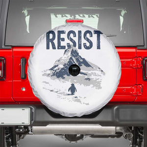 Funny Penguin Protest Spare Tire Cover Resist Penguin Mountain Hiking Meme TS14 White Print Your Wear