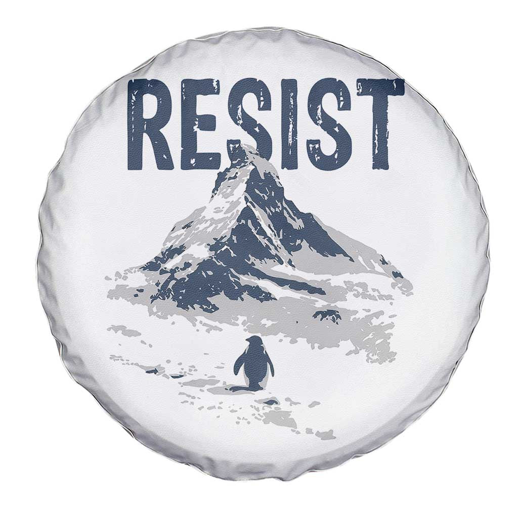 Funny Penguin Protest Spare Tire Cover Resist Penguin Mountain Hiking Meme TS14 Print Your Wear