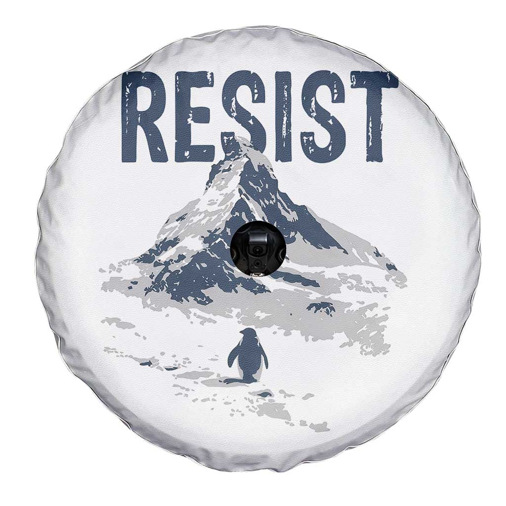 Funny Penguin Protest Spare Tire Cover Resist Penguin Mountain Hiking Meme TS14 Print Your Wear