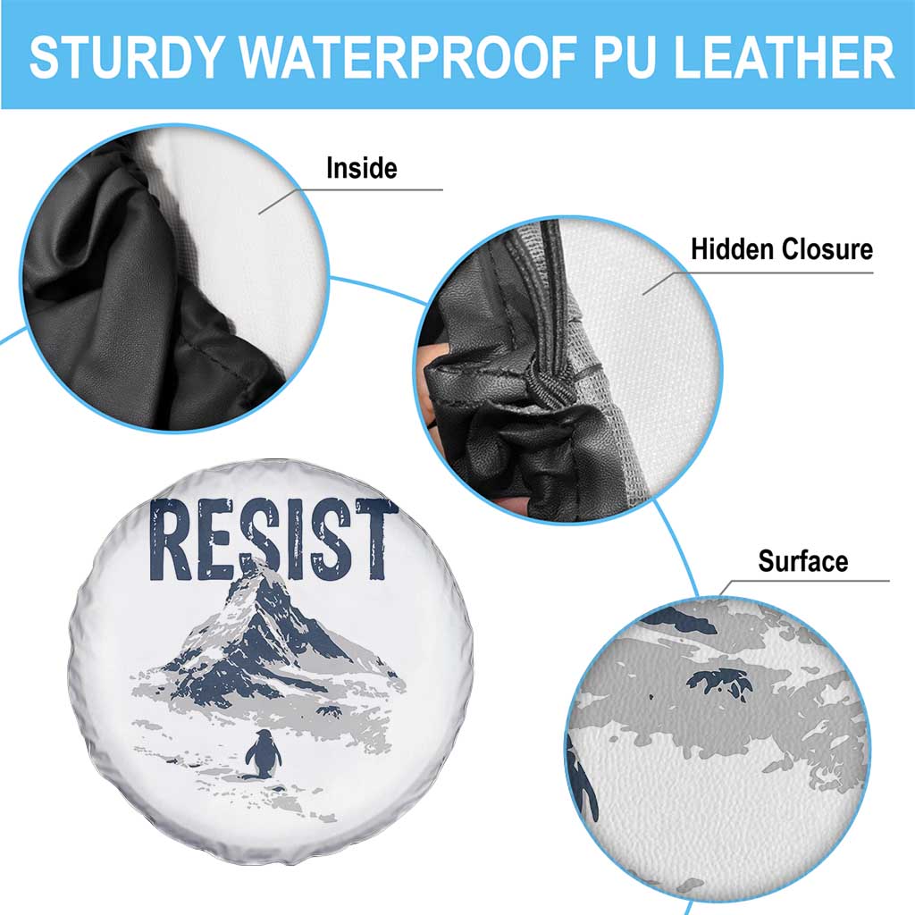 Funny Penguin Protest Spare Tire Cover Resist Penguin Mountain Hiking Meme TS14 Print Your Wear