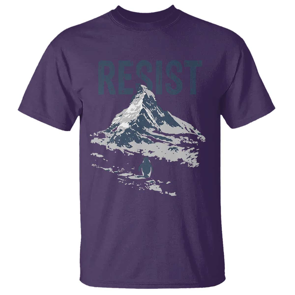 Funny Penguin Protest T Shirt Resist Penguin Mountain Hiking Meme TS14 Purple Print Your Wear