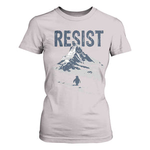Funny Penguin Protest T Shirt For Women Resist Penguin Mountain Hiking Meme TS14 Ice Gray Print Your Wear