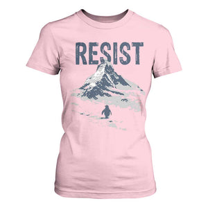 Funny Penguin Protest T Shirt For Women Resist Penguin Mountain Hiking Meme TS14 Light Pink Print Your Wear