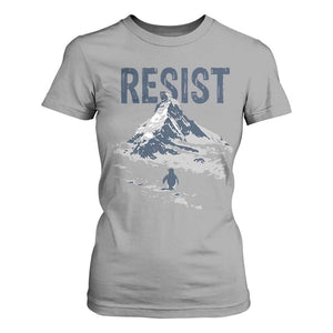 Funny Penguin Protest T Shirt For Women Resist Penguin Mountain Hiking Meme TS14 Sport Gray Print Your Wear