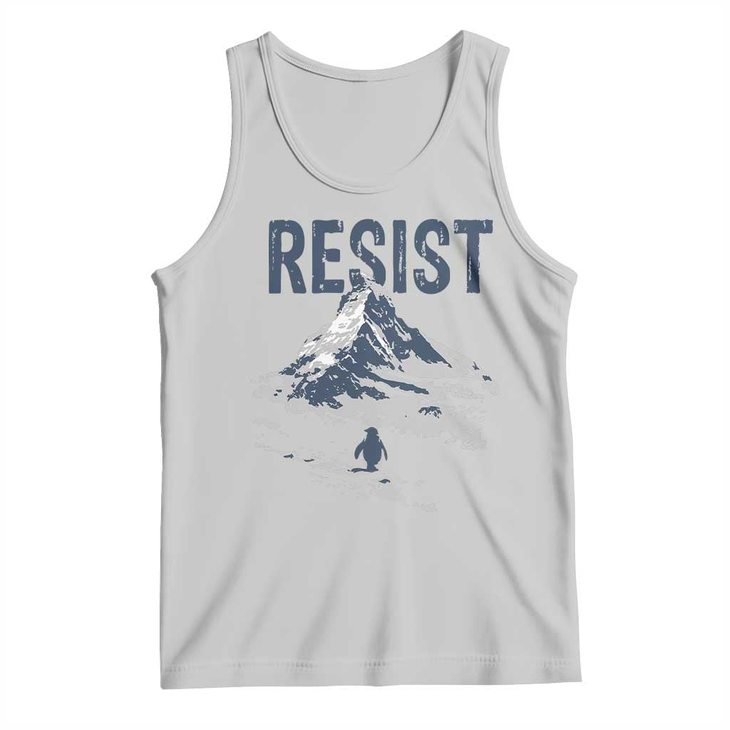 Funny Penguin Protest Tank Top Resist Penguin Mountain Hiking Meme TS14 Ash Print Your Wear