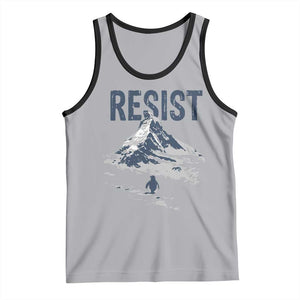 Funny Penguin Protest Tank Top Resist Penguin Mountain Hiking Meme TS14 Athletic Heather Black Print Your Wear