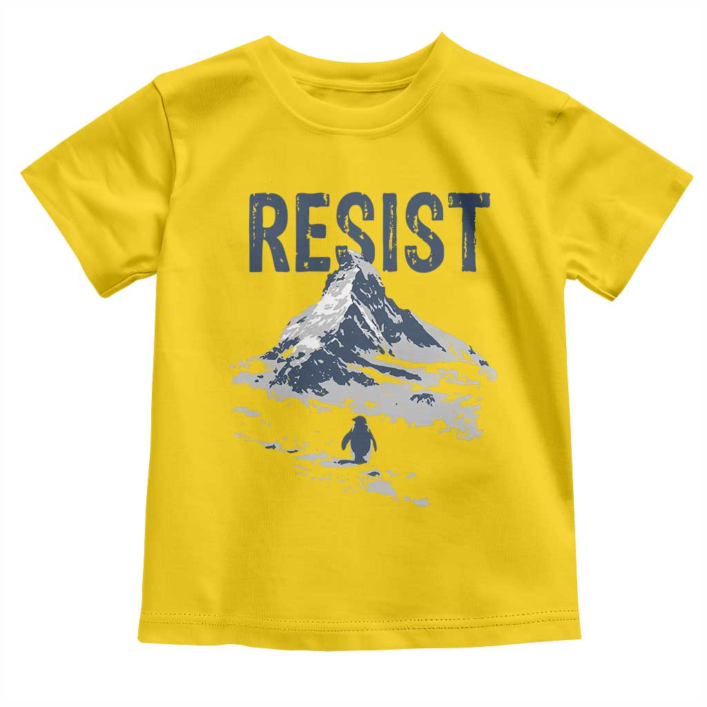 Funny Penguin Protest Toddler T Shirt Resist Penguin Mountain Hiking Meme TS14 Daisy Print Your Wear