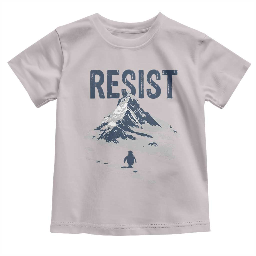 Funny Penguin Protest Toddler T Shirt Resist Penguin Mountain Hiking Meme TS14 Ice Gray Print Your Wear