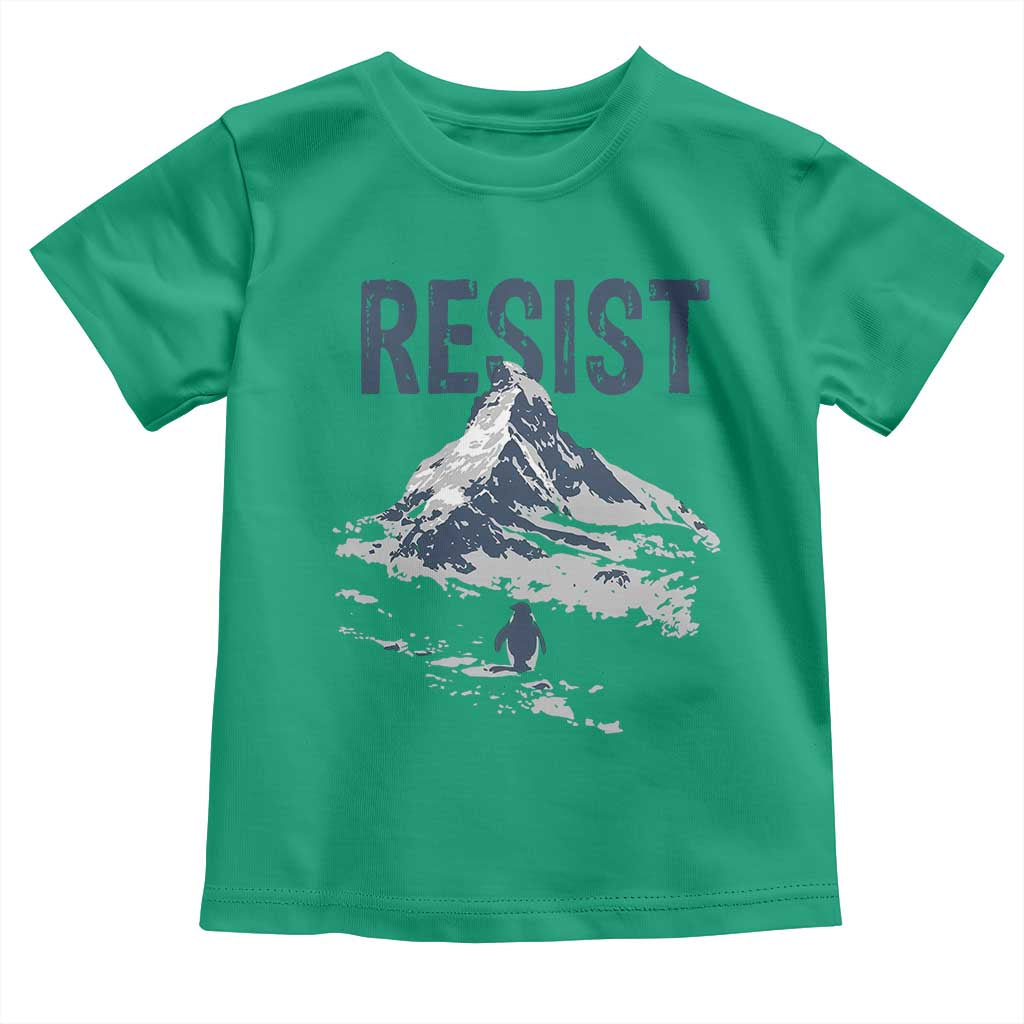 Funny Penguin Protest Toddler T Shirt Resist Penguin Mountain Hiking Meme TS14 Irish Green Print Your Wear