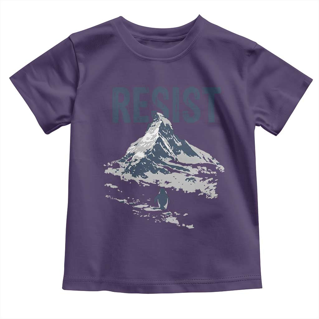 Funny Penguin Protest Toddler T Shirt Resist Penguin Mountain Hiking Meme TS14 Purple Print Your Wear