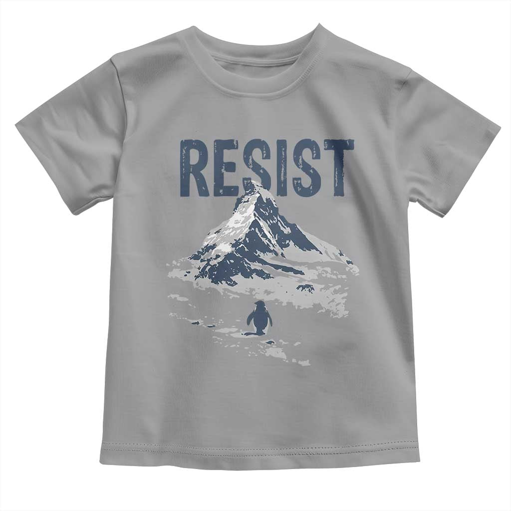 Funny Penguin Protest Toddler T Shirt Resist Penguin Mountain Hiking Meme TS14 Sport Gray Print Your Wear
