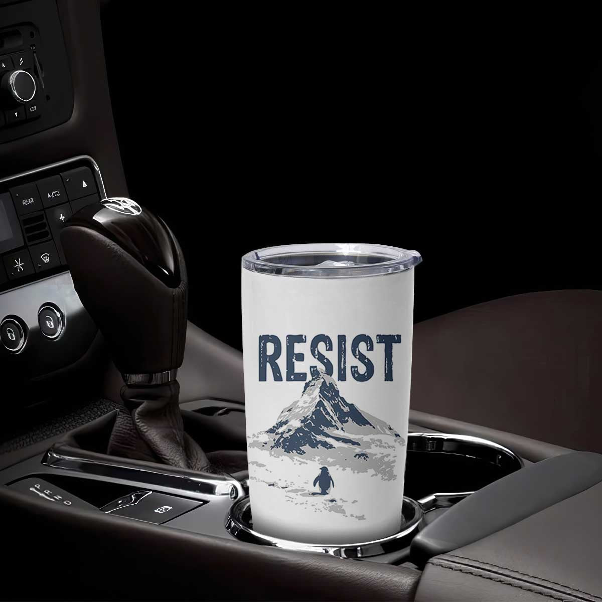 Funny Penguin Protest Tumbler Cup Resist Penguin Mountain Hiking Meme TS14 Print Your Wear