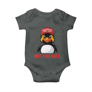 Greenland Is Not for Sale Baby Onesie Funny Nihilist Penguin FDT Political Meme TS14 Dark Heather Print Your Wear