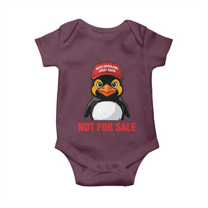 Greenland Is Not for Sale Baby Onesie Funny Nihilist Penguin FDT Political Meme TS14 Maroon Print Your Wear