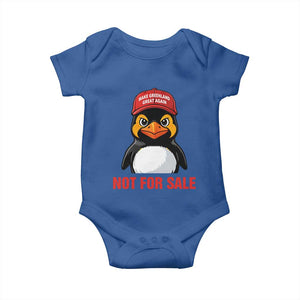 Greenland Is Not for Sale Baby Onesie Funny Nihilist Penguin FDT Political Meme TS14 Royal Blue Print Your Wear
