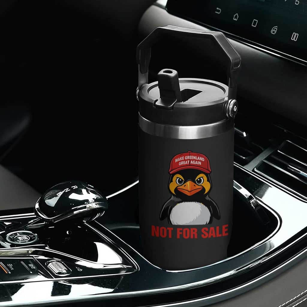 Greenland Is Not for Sale Flip Straw Tumbler Funny Nihilist Penguin FDT Political Meme TS14 Print Your Wear