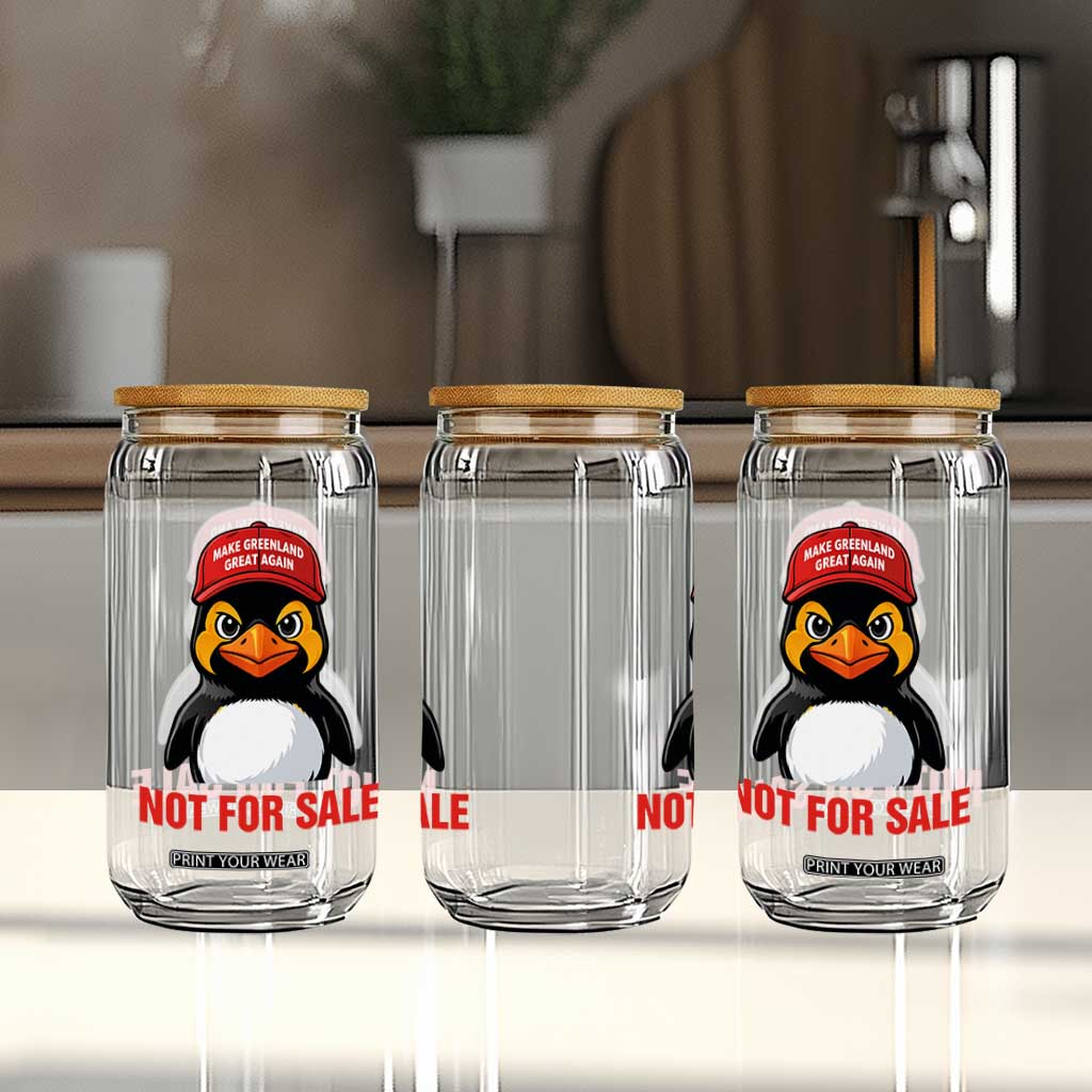 Greenland Is Not for Sale Glass Can Funny Nihilist Penguin FDT Political Meme TS14 Print Your Wear