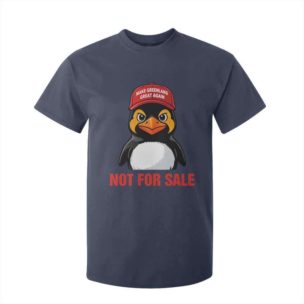 Greenland Is Not for Sale T Shirt For Kid Funny Nihilist Penguin FDT Political Meme TS14 Navy Print Your Wear