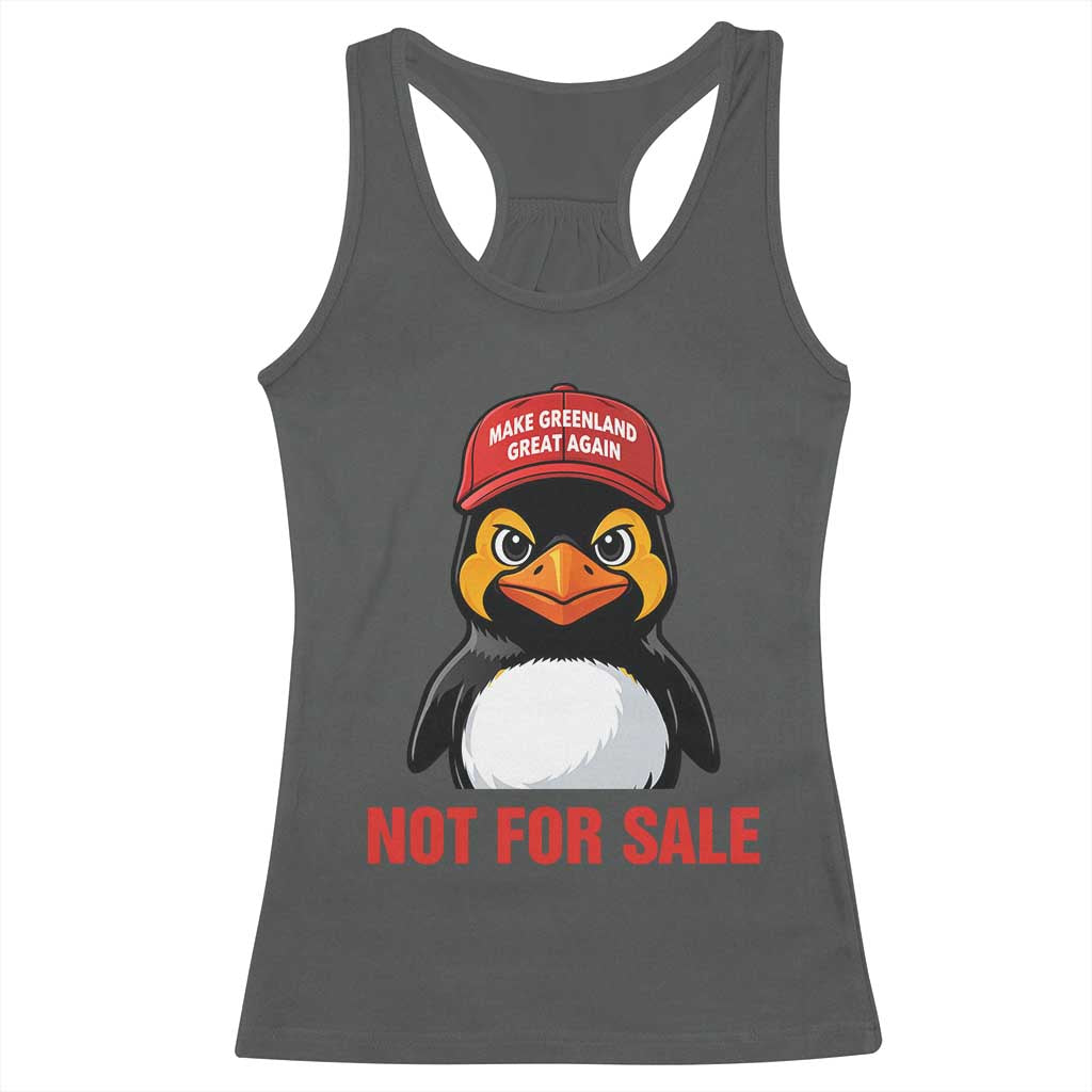 Greenland Is Not for Sale Racerback Tank Top Funny Nihilist Penguin FDT Political Meme TS14 Dark Heather Print Your Wear