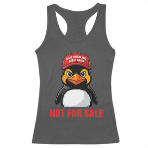 Greenland Is Not for Sale Racerback Tank Top Funny Nihilist Penguin FDT Political Meme TS14 Dark Heather Print Your Wear