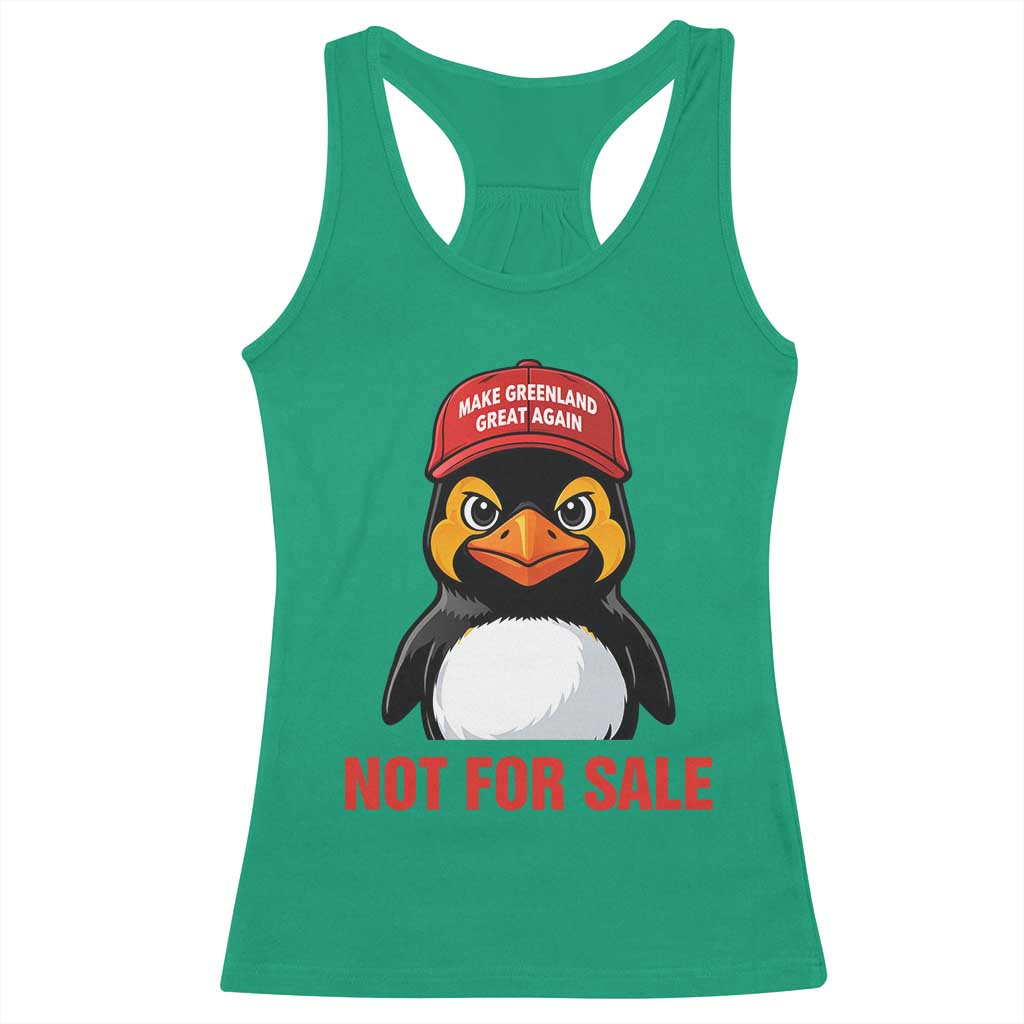 Greenland Is Not for Sale Racerback Tank Top Funny Nihilist Penguin FDT Political Meme TS14 Irish Green Print Your Wear