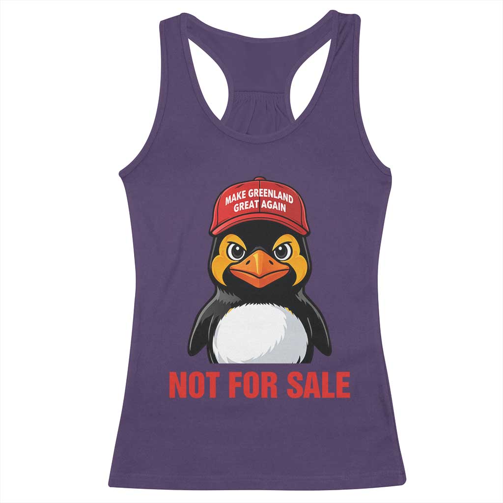 Greenland Is Not for Sale Racerback Tank Top Funny Nihilist Penguin FDT Political Meme TS14 Purple Print Your Wear