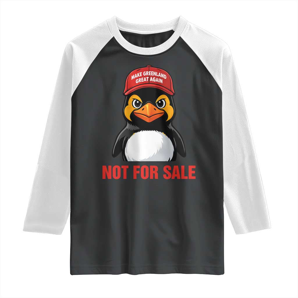 Greenland Is Not for Sale Raglan Shirt Funny Nihilist Penguin FDT Political Meme TS14 Black White Print Your Wear