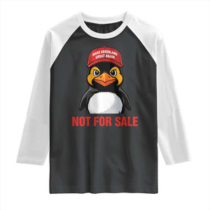Greenland Is Not for Sale Raglan Shirt Funny Nihilist Penguin FDT Political Meme TS14 Black White Print Your Wear