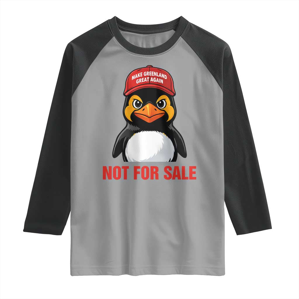 Greenland Is Not for Sale Raglan Shirt Funny Nihilist Penguin FDT Political Meme TS14 Sport Gray Black Print Your Wear