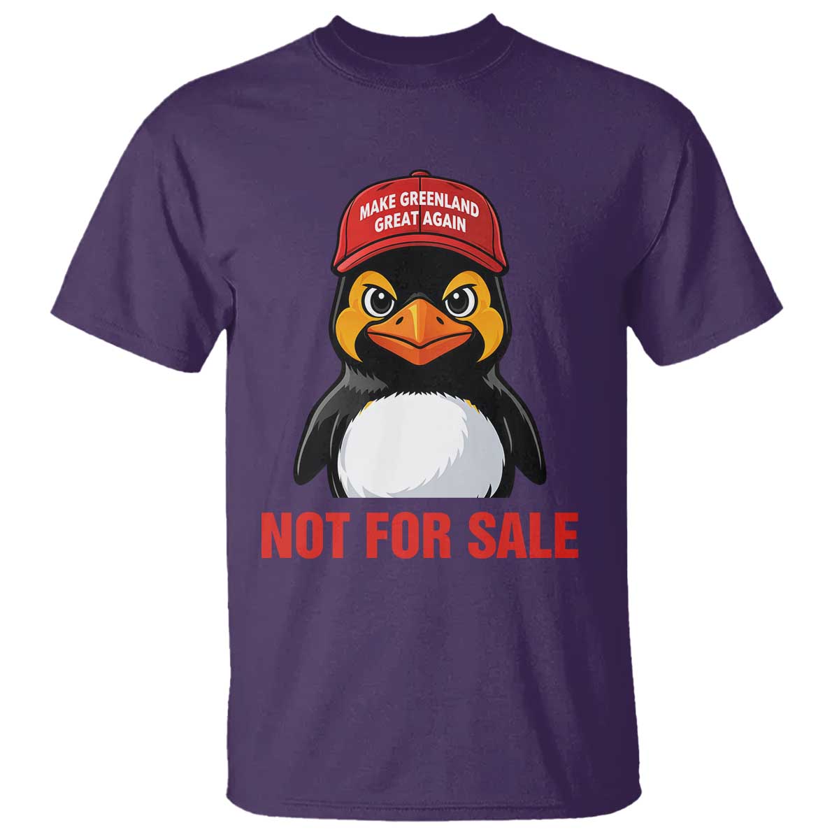 Greenland Is Not for Sale T Shirt Funny Nihilist Penguin FDT Political Meme TS14 Purple Print Your Wear