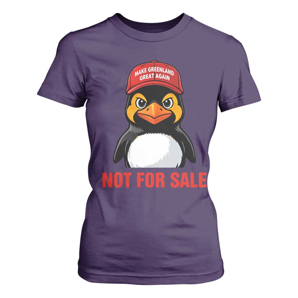 Greenland Is Not for Sale T Shirt For Women Funny Nihilist Penguin FDT Political Meme TS14 Purple Print Your Wear