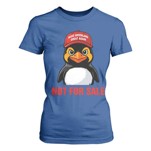 Greenland Is Not for Sale T Shirt For Women Funny Nihilist Penguin FDT Political Meme TS14 Royal Blue Print Your Wear