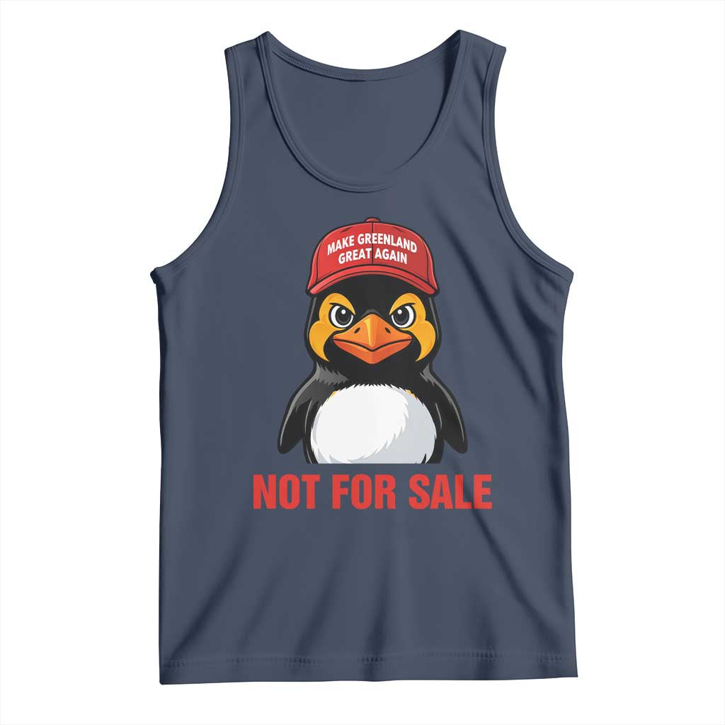 Greenland Is Not for Sale Tank Top Funny Nihilist Penguin FDT Political Meme TS14 Navy Print Your Wear