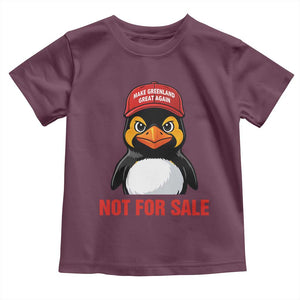 Greenland Is Not for Sale Toddler T Shirt Funny Nihilist Penguin FDT Political Meme TS14 Maroon Print Your Wear