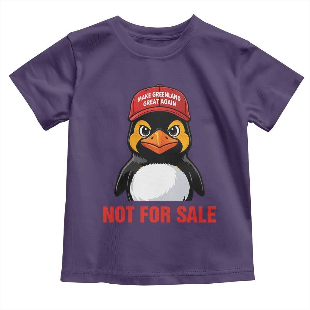 Greenland Is Not for Sale Toddler T Shirt Funny Nihilist Penguin FDT Political Meme TS14 Purple Print Your Wear